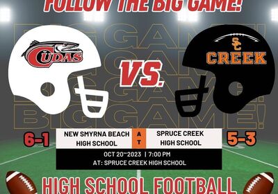 High School Football Game Scores 10/20/2023 - New Smyrna Beach Barracudas vs. Spruce Creek Hawks