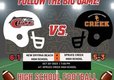 High School Football Game Scores 10/20/2023 - New Smyrna Beach Barracudas vs. Spruce Creek Hawks
