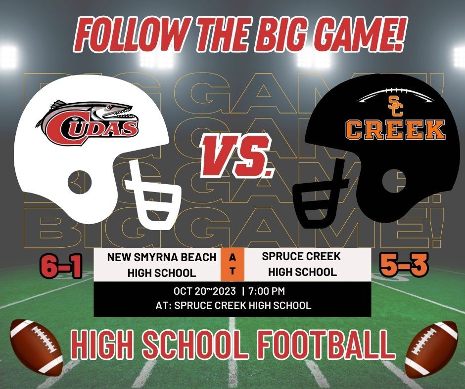 High School Football Game Scores 10/20/2023 - New Smyrna Beach Barracudas vs. Spruce Creek Hawks