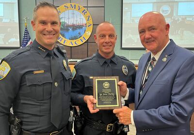 New Smyrna Beach honors Sergeant Sharkey for Active Shooter Training.
